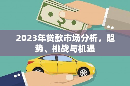 武侯2023年贷款市场分析，趋势、挑战与机遇