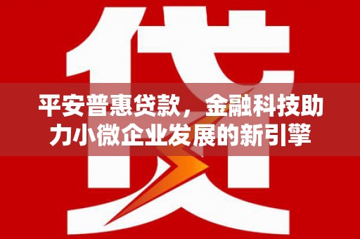 前锋平安普惠贷款，金融科技助力小微企业发展的新引擎