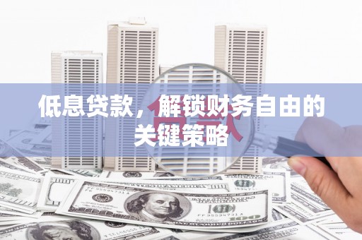 汝阳低息贷款，解锁财务自由的关键策略