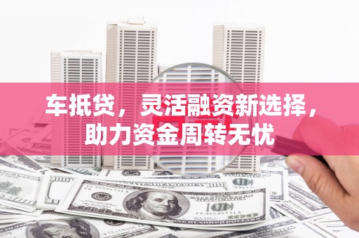 乳源车抵贷，灵活融资新选择，助力资金周转无忧