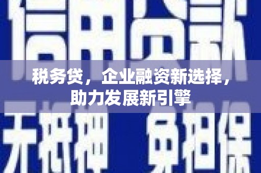山上税务贷，企业融资新选择，助力发展新引擎