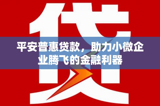 石楼平安普惠贷款，助力小微企业腾飞的金融利器