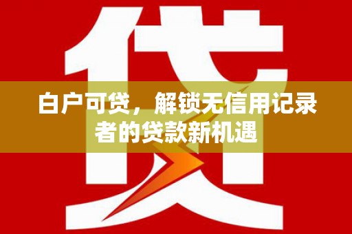 大兴安岭白户可贷，解锁无信用记录者的贷款新机遇
