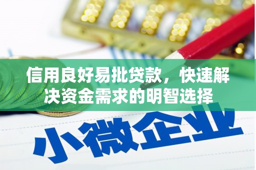 达坂城信用良好易批贷款，快速解决资金需求的明智选择