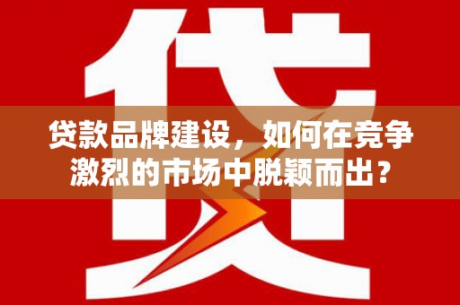 西双版纳贷款品牌建设，如何在竞争激烈的市场中脱颖而出？