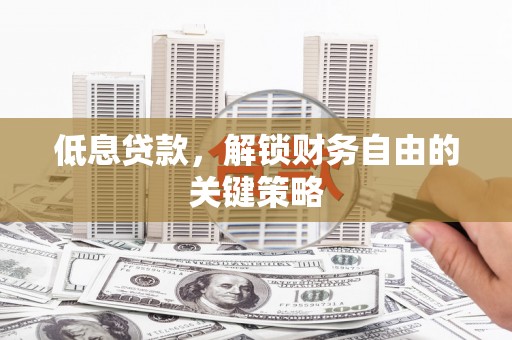 布尔津低息贷款，解锁财务自由的关键策略