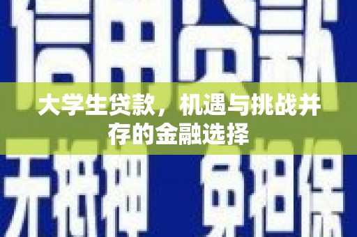 丰满大学生贷款，机遇与挑战并存的金融选择