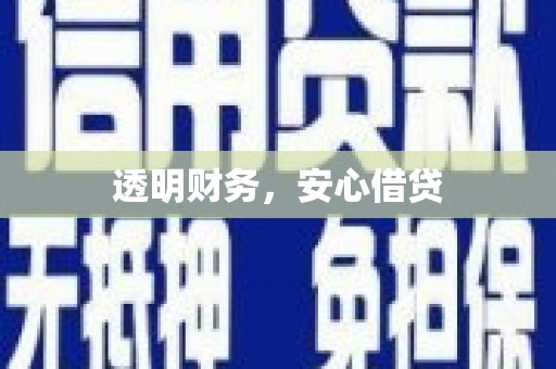宁晋透明财务，安心借贷